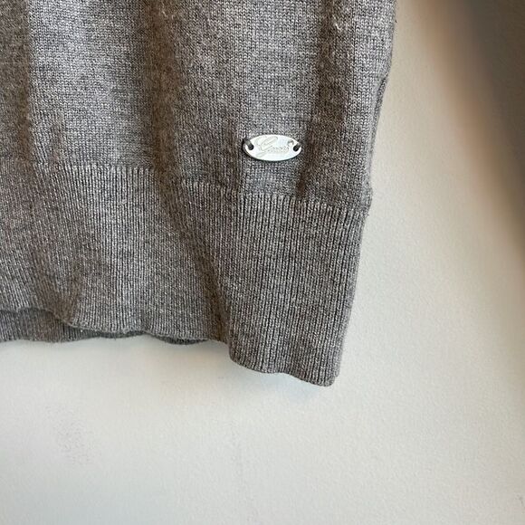 Guess Gray Crewneck Sweater Lace Accent Size Small - Picture 3 of 8
